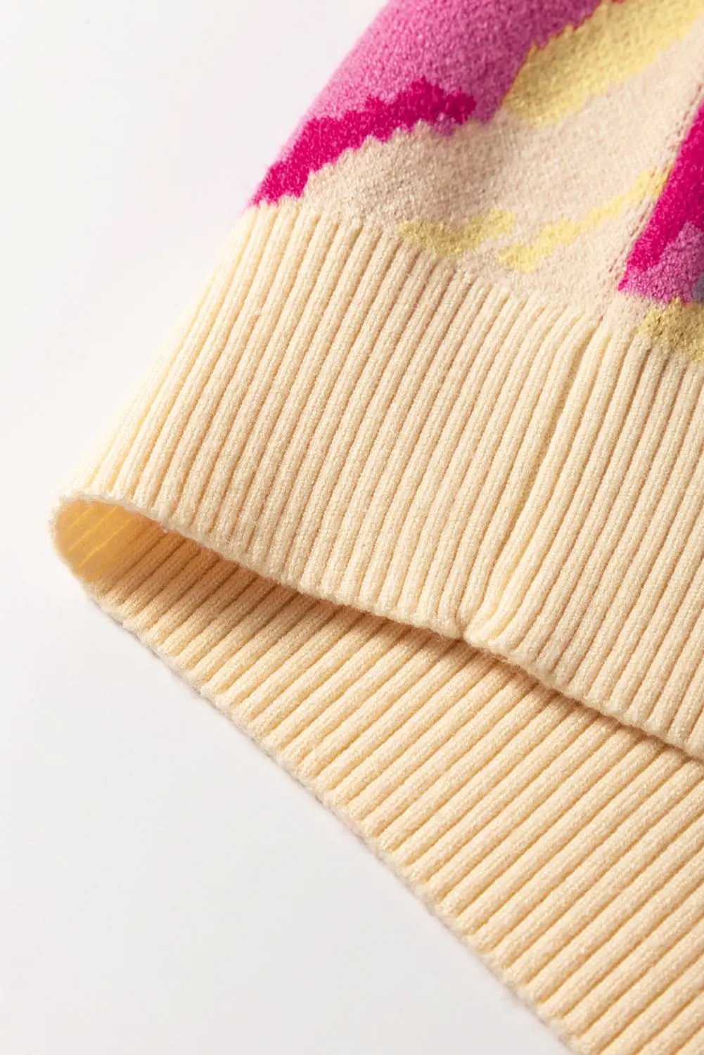 Khaki colorblock balloon sleeve sweater - Love Salve